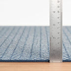 Dash & Albert Herringbone Navy Machine Washable Rug, 7.5 X 9.5 Feet, Blue Geometric Pattern