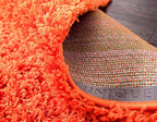 Unique Loom Solid Shag Collection Area Rug (9' x 12' Rectangle, Tiger Orange)