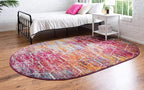 Unique Loom Trellis Frieze Collection Area Rug - Geometric (7' 10" x 10' Oval, Multi/ Ivory)