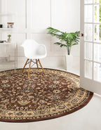 Unique Loom Sialk Hill Collection Area Rug - Washington (3' 3" Round Brown/Black)