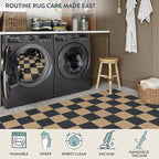 Lahome Checkered Easy Jute Carpet, 3x5 Outdoor Patio Rug Washable Rugs for Entryway Checkerboard Indoor Outdoor Living Room Classroom Carpet, Farmhouse Neutral Non Slip Black Door Mat for Bedroom