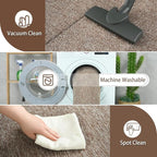AROGAN Washable 6×9 Living Room Rug, Modern Area Rugs with Soft Memory Foam for Bedroom, Minimalist Non-Slip Indoor Floor Carpet for Dining Room Office Kids Playroom Decor, Matte Brown