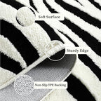 YIHOUSE 6×9 Ft Area Rugs for Living Room: Modern Washable Rug - Abstract Black and Cream White Rug for Bedroom Dining Room Office Playroom Nursery Home Decor - Nonslip Non-Shedding Striped Rugs