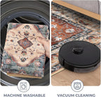 KOZYFLY Runners for Hallways 2x6 Ft Washable Kitchen Runner Rug Boho Runner Rug for Entryway Indoor Rust/Orange/Blue Printed Oriental Faux Wool Floor Carpet Runner for Bedroom Kitchen Hall