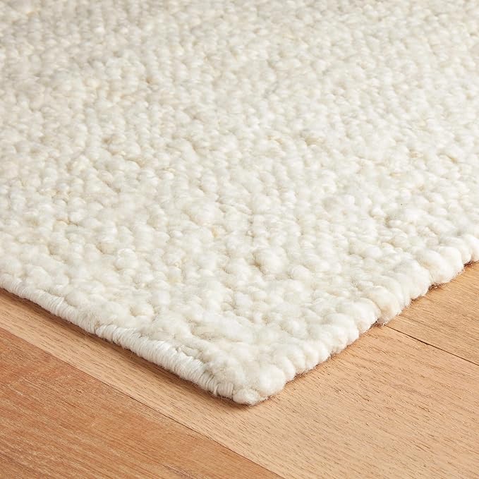 Dash & Albert Holmstead Ivory Handwoven Wool Rug, 3 X 5 Feet, Ivory Solid Pattern - Premium Luxury Hotel Quality Soft Breathable Hypoallergenic Machine Washable Easy Care All Season Comfortable