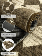Lahome Small 2x3 Kitchen Rugs Non Slip, Machine Washable Entryway Rugs, Moroccan Trellis Indoor Soft Non-Slip Non-Shedding Throw Bathroom Carpet for Doorway Bedside Laundry Room, Brown