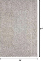 Modern Herringbone Chevron Collection Handcrafted Wool Area Rug - Durable, Zigzag Pattern, for High Traffic, Contemporary Design for Living Room, Bedroom, Dining Room Decor (Dark Olive, 7' round)
