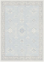 RUGGABLE Washable Vintage Area Rug – Verena Soft Blue 10x14, Stain-Resistant, Non-Slip – Large Machine Washable Rugs for Living Room, Bedroom, Hallway, Entryway & Office–with Standard Pad