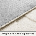 SHACOS Soft Cozy Fluffy Abstract Geometric High Low Pile Area Rugs 6'x9' Non Slip Washable Scandinavian Minimalist Rug Modern Carpet for Living Room Bedroom Dining Room, Cream