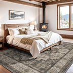 LUMI Washable Area Rug 4x6 for Living Room, Ultra Soft Stain Resistant Carpet with Non Slip Rubber Backing, Non-Shedding Low Pile Rugs for Bedroom, Dining Room, Indoor, Office