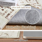 jinchan Boho 4x6 Neutral Area Rugs - Machine Washable Moroccan Soft Throw Rug Bohemian Diamond Design Non-Slip Carpet for Bedroom Entryway Living Room Kitchen Dining Room (4‘x6', Mocha)
