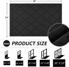 Timo Indoor Door Mat, Front Door Rug 24"x36" Rubber Backing Non Slip Absorbent Door Mats, Resist Dirt Entrance Doormat Inside Floor Mats for Entryway, Machine Washable Low-Profile Doormat, Black