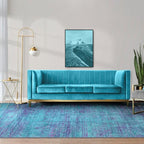 9x12 Abstract Area Rugs for Living Room, Modern Teal Purple Washable Indoor Rug for Bedroom, Soft Large Non-Slip Carpet for Dining Room Home Office Farmhouse Decor - Teal+Purple
