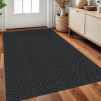 3x5 Ft Braided Area Rug Washable Rugs for Entryway Throw Rugs with Rubber Backing Boho Door Mat Indoor Entrance Cotton Kitchen Mats Woven Front Door Carpet for Foyer Living Room, Black/Grey