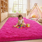 Fluffy Rugs for Living Room, Soft Shaggy for Bedrooms, Hot Pink Area Rug for Bedroom, Cozy Fuzzy Carpet for Kids, Perfect Indoor Decor for Boys and Girls 5x7 Feet