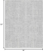 Washable Area Rug 8x10 - Large Grey Boho Rugs for Living Room Soft Abstract Bedroom Rug Ultra-Thin Modern Rainbow Carpet Dining Room Nursery Room Home Decor