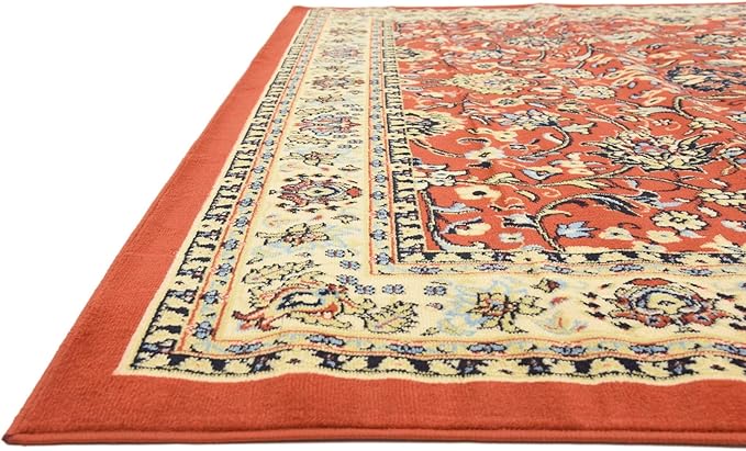Unique Loom Sialk Hill Collection Area Rug - Washington (8' Square Terracotta/Cream)