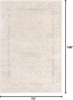 Unique Loom Isabella Collection Area Rug - Adjani (6' 1" x 9' Rectangle, White/ Blue)