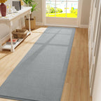 Amearea Modern Soft Hallway Runner Rug, 2x10 Feet Washable Long Runner Rugs for Hallway, Grey Fluffy Bedroom Rugs, Indoor Non Slip Memory Foam Rug Carpet for Entrance Kitchen Living Room Home Decor