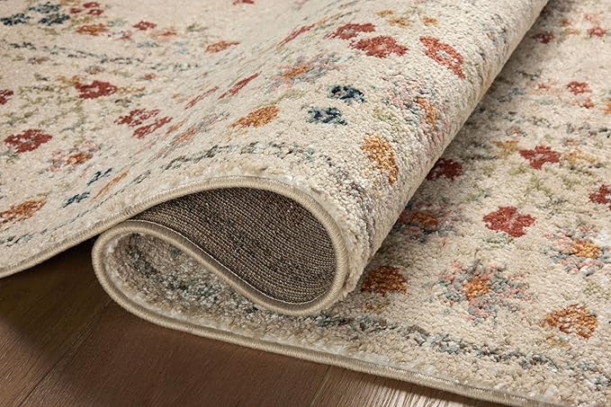 Loloi Rifle Paper Co. Laurel Collection LAU-02 Linen 5'-3" x 7'-8" Area Rug