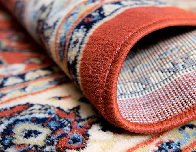 Unique Loom Sialk Hill Collection Area Rug - Washington (4' 1" x 6' 1" Rectangle Terracotta/Cream)