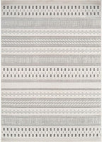 Beverly Rug Micro Loop Area Rug Gray/White 5x7 Geometric Modern Scandinavian Striped Durable Soft Indoor Rugs for Living Dining Room Office Stain Resistant Non Shedding Casual Indoor Carpet 5 x 7