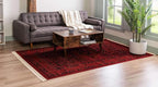 Unique Loom Tekke Collection Area Rug - Sheibani (9' x 12' Rectangle, Red/ Black)