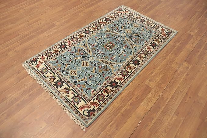 Transitional Collection 5' 0'' X 2' 10'' Rug Rug, All-Over 100% Wool Carpet for Home Décor, Foyer and Hallway