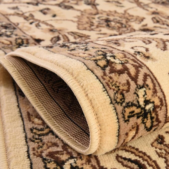 Unique Loom Sialk Hill Collection Area Rug - Washington (7' 10" x 10' Oval Ivory/Black)