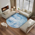 Round 6ft Area Rug Modern Abstract Washable Carpet for Living Room Bedroom Dining Room Home Office - Abstract Teal Grey