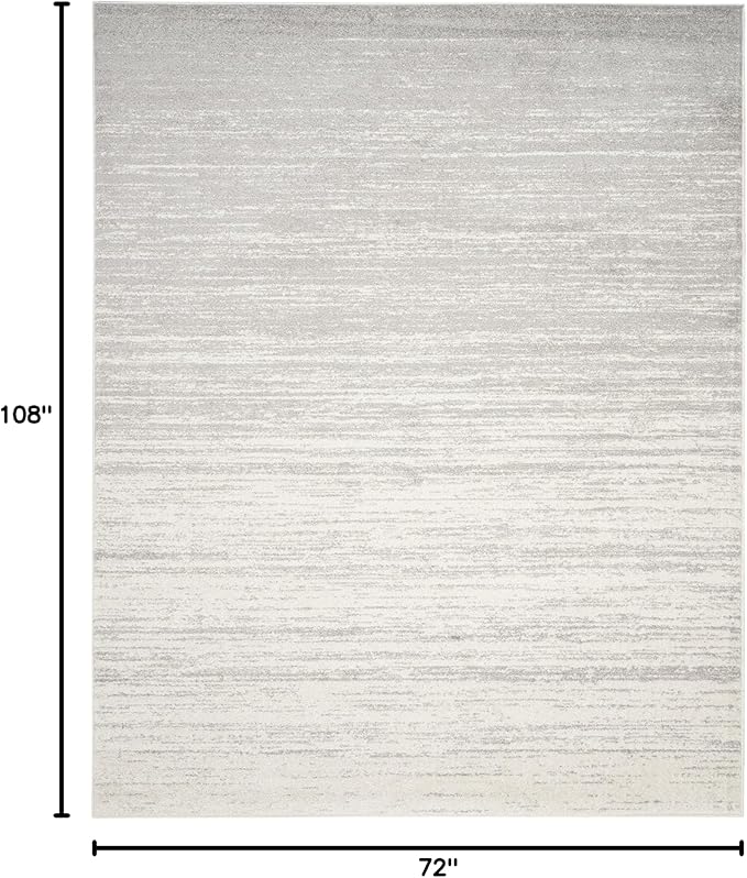 SAFAVIEH Area Rug 6x9 - Adirondack Collection - Ivory & Silver, Modern Ombre Design, Non Shedding & Easy to Clean, Ideal for Living Room, Bedroom, Office, Dining Space (ADR113B)