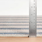 Dash & Albert Nimes Ticking Neutral Machine Washable Rug, 7.5 X 9.5 Feet, Blue Stripe Pattern