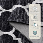 Lahome Black Entry Rug - 2x3 Washable Rugs Kitchen Rug Non-Slip Small Area Rug Throw Rugs Floor Carpet for Door Mat Indoor Entrance Entryway Bedrooms Laundry Room Decor (2’ X 3’, Black)