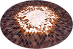 Round Area Rug – Soft and Durable Floor Mat for Living Room, Bedroom, or Entryway – Non-Slip Modern Carpet for Home Decor & Interior Styling(Tan&White 4X4)