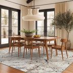 Rugshop Drifted Marble Abstract Area Rug Durable, Kid & Pet Friendly Gray, Ivory, Neutral Tones 7' 10" x 10' Ideal for Sectional Seating Areas, Bedrooms, or Large Dining Spaces