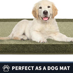 PURRUGS Dirt Trapping Door Mat 32" x 48", Non-Slip/Skid Machine Washable Entryway Rug, Shoes Scraper, Throw Rug, Super Absorbent Area Rug for Muddy Wet Shoes and Paws, Budding Green & Sage Green