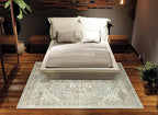 Bloom Rugs Washable Non-Slip 6' x 9' Rug - Beige/Gray Traditional Area Rug for Living Room, Bedroom, Dining Room, and Kitchen - Exact Size: 6' x 9'