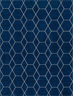 Unique Loom Trellis Frieze Collection Area Rug - Geometric (10' x 13', Navy Blue/ Ivory)