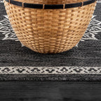 CAMILSON Outdoor Rug 6x9 Medallion Darkgray Modern Area Rugs for Indoor and Outdoor Patios Kitchen and Hallway Mats Washable Porch Deck Outside Carpet (Medallion Darkgray 6 x 9)
