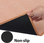 Runner Rug with Non Slip Rubber Backing, Washable Soft Floor Carpet for Kitchen, Hallway, Entryway Indoor, Bedroom, Laundry, Low Pile Area Rugs, Solid Color with Pointillism Style (Camel, 2' * 8')