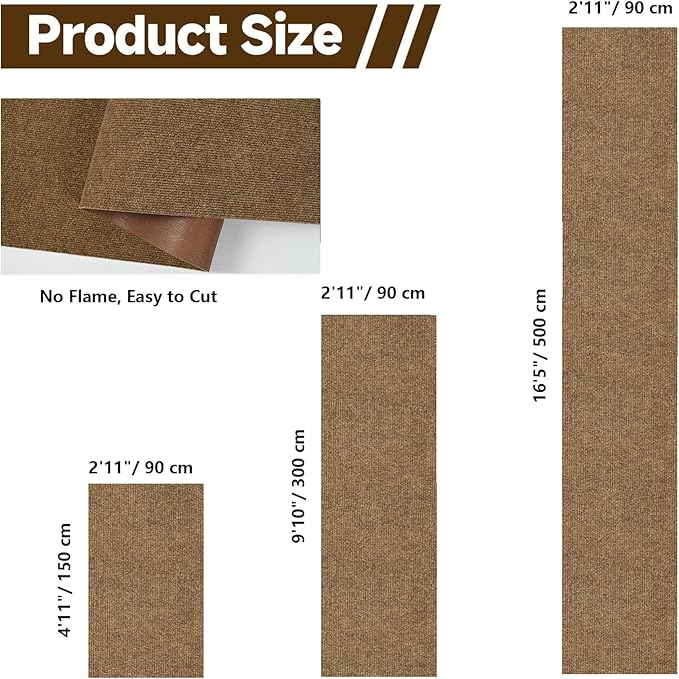 jxgzyy Runner Rugs 2'11" x 9'10", Non Slip Entrance Doormat, Thickness Indoor Outdoor Carpet Runner with Rubber Backing, Waterproof Custom Size Heavy Duty Floor Mat for Hallway Laundry Patio Kitchen