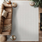 Micro Loop Indoor Rug White 9x12 Boho Geometric Neutral Area Rugs for Living Room Soft Luxury Modern Low and High Pile Durable Stain Resistant Non-Shedding Indoor Area Carpet 9 x 12