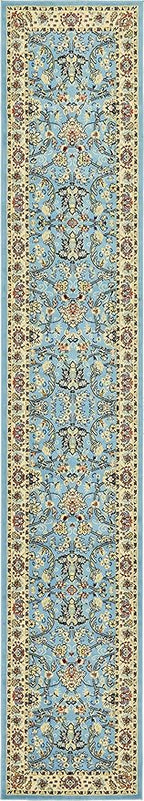 Unique Loom Sialk Hill Collection Area Rug - Washington (2' 11" x 16' 5" Runner Light Blue/Navy Blue)