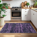 3x5 Modern Abstract Area Rug for Entryway, Purple White Super Soft Washable Rug with Non-Slip, Low-Pile Door Mat Indoor for Living Room Bedroom, Carpet with Non-Shedding