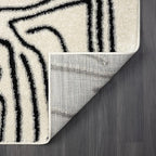 Abani Abstract Beige/Black Area Rug - 5'x8' - Modern Animal/Natural Lines Design - Deco Collection - Easy to Clean - Durable for High Traffic Areas - Bedroom, Office & Kitchen - Medium Pile