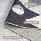 HOMFINE Washable Modern Area Rug - Geometric Style 10x14 Rugs for Living Room, Bedroom, Machine Washable Rug Soft Non Slip Non Shedding Area Rug - Grey, 10'x14'