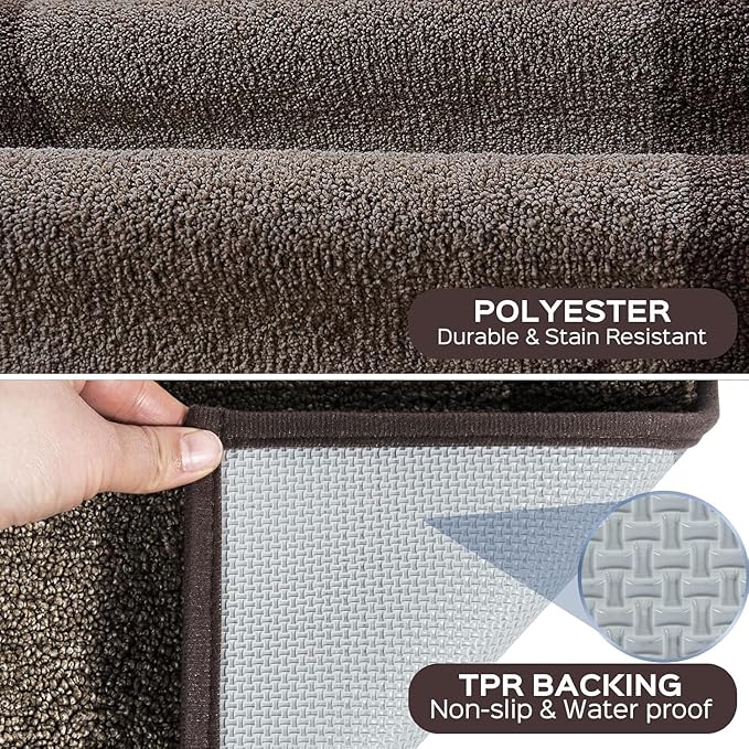 Machine Washable Runner Rug 32" x 96", Non Slip Kitchen Mat for Floor, Absorbent Entryway Rug for Kitchen, Bedroom, Living Room, Hallway, Door (Roll Packing)