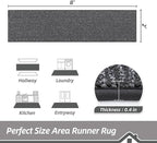 BEQHAUSE Hallway Runner Rugs 2x8, Hallway Rug Non-Slip Washable(Rolled-Up NO Creases), Runner Rug Absorbent Stain Resistant Hall Rug Carpet Runner, Entryway Rugs Floor Mat Laundry Room Rugs, Charcoal