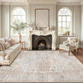 LUMI Washable Area Rug for Living Room, 10x14 Ultra Soft Traditional Rugs Non Slip with Rubber Backing, Low Profile, High Traffic, Stain Resistant Carpets, Ideal for Bedroom, Dining Room, Indoor