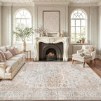 LUMI Washable Area Rug for Living Room, 10x14 Ultra Soft Traditional Rugs Non Slip with Rubber Backing, Low Profile, High Traffic, Stain Resistant Carpets, Ideal for Bedroom, Dining Room, Indoor